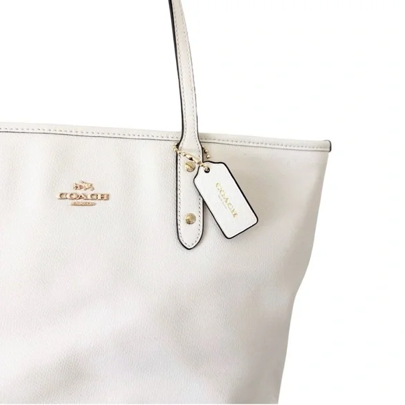 Coach Crossgrain Zip Tote — F36875, Chalk — Clean Interior - Picture 5 of 15